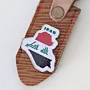 Natural Leather Keychain with Iraq Map and Flag Artisan Design