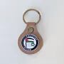 Handcrafted Leather Keychain with Round Palestine Action Emblem