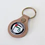 Handcrafted Leather Keychain with Round Palestine Action Emblem