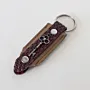 Natural Leather Keychain with Braided Leather Tag and Metal Key Charm