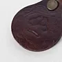 Artisan Natural Leather Keychain with Embossed Animal Paw Print