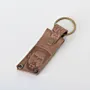 Handmade Leather Keychain with Che Guevara Portrait on Long Tag