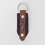Handcrafted Leather Keychain with Braided Black and Red Leather