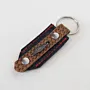 Handcrafted Leather Keychain with Braided Black and Red Leather