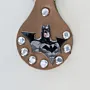 Handmade Natural Leather Keychain with Batman Character Emblem