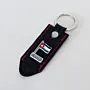 Handmade Natural Leather Keychain with Jordan Flag on Black Tag