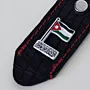 Handmade Natural Leather Keychain with Jordan Flag on Black Tag