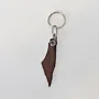 Natural Leather Keychain with Palestine Map Shape Artisan Design