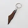 Natural Leather Keychain with Palestine Map Shape Artisan Design