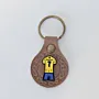 Handmade Leather Keychain with Yellow Number 7 Football Jersey