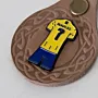 Handmade Leather Keychain with Yellow Number 7 Football Jersey