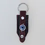 Natural Leather Keychain with Blue Evil Eye Bead Artisan Design