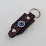 Natural Leather Keychain with Blue Evil Eye Bead Artisan Design