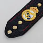 Natural Leather Keychain with Real Madrid Crest on Black Long Tag