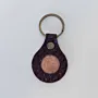 Leather Keychain with Inset Coin Medallion Handcrafted Design