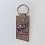Natural Leather Keychain with Arabic Mother Lettering on Long Tag