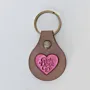 Handcrafted Leather Keychain with Girls Don't Cry Heart Design