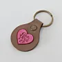 Handcrafted Leather Keychain with Girls Don't Cry Heart Design