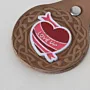 Natural Leather Keychain with Rose Emblem and I Love You Lettering