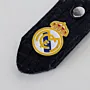 Natural Leather Keychain with Real Madrid Crest on Black Short Tag