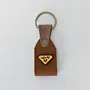 Leather Keychain with Ferrari Shield Emblem Handcrafted Design