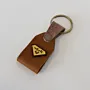Leather Keychain with Ferrari Shield Emblem Handcrafted Design