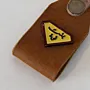 Leather Keychain with Ferrari Shield Emblem Handcrafted Design