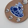 Artisan Natural Leather Keychain with Blue Scorpio Zodiac Emblem