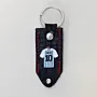 Natural Leather Keychain with Argentina Number 10 Football Jersey Tag
