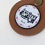 Natural Leather Keychain with Round Medallion with Arabic Lettering
