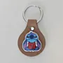 Leather Keychain with Blue Stitch Character Handcrafted Design