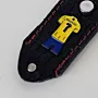 Natural Leather Keychain with Black Tag with Yellow Number 7 Jersey