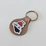 Handcrafted Leather Keychain with Iraq Map and Flag Medallion