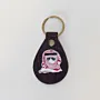 Handmade Leather Keychain with Man Wearing a Jordanian Shemagh