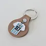 Natural Leather Keychain with Argentina Number 10 Jersey Medallion