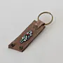 Handcrafted Leather Keychain with Jordanian Emblem on Long Tag