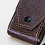 Artisan-Made Brown Patterned Leather Cigarette and Lighter Case