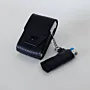 Artisan-Made Black Pebbled Leather Cigarette and Lighter Case