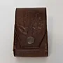 Brown Embossed Leather Cigarette Pack Case with Hand-Finished Details