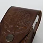 Brown Embossed Leather Cigarette Pack Case with Hand-Finished Details