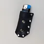 Black Metal Stud Leather Lighter Case with Hand-Finished Details