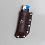 Brown Star and Stud Leather Lighter Case with Hand-Finished Details