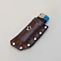 Brown Star and Stud Leather Lighter Case with Hand-Finished Details