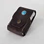Handcrafted Dark Brown with Turquoise Stone Leather Cigarette Case