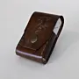 Brown Embossed Leather Cigarette Case with Hand-Finished Details