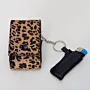 Artisan-Made Leopard-Print Leather Cigarette and Lighter Case