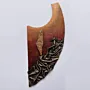 Decorative Wall Art with Vertical Abstract Folds in Warm Tones