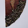 Decorative Wall Art with Vertical Abstract Folds in Warm Tones