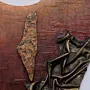 Decorative Wall Art with Vertical Abstract Folds in Warm Tones