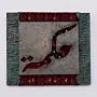 Square Arabic Calligraphy and Heritage Textile Wall Art